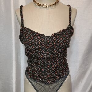 Free People Green Floral Cami